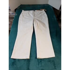 NYDJ Jeans Size 12 Womens White Denim Pants Stretch Mid Rise Marilyn Cropped NWT